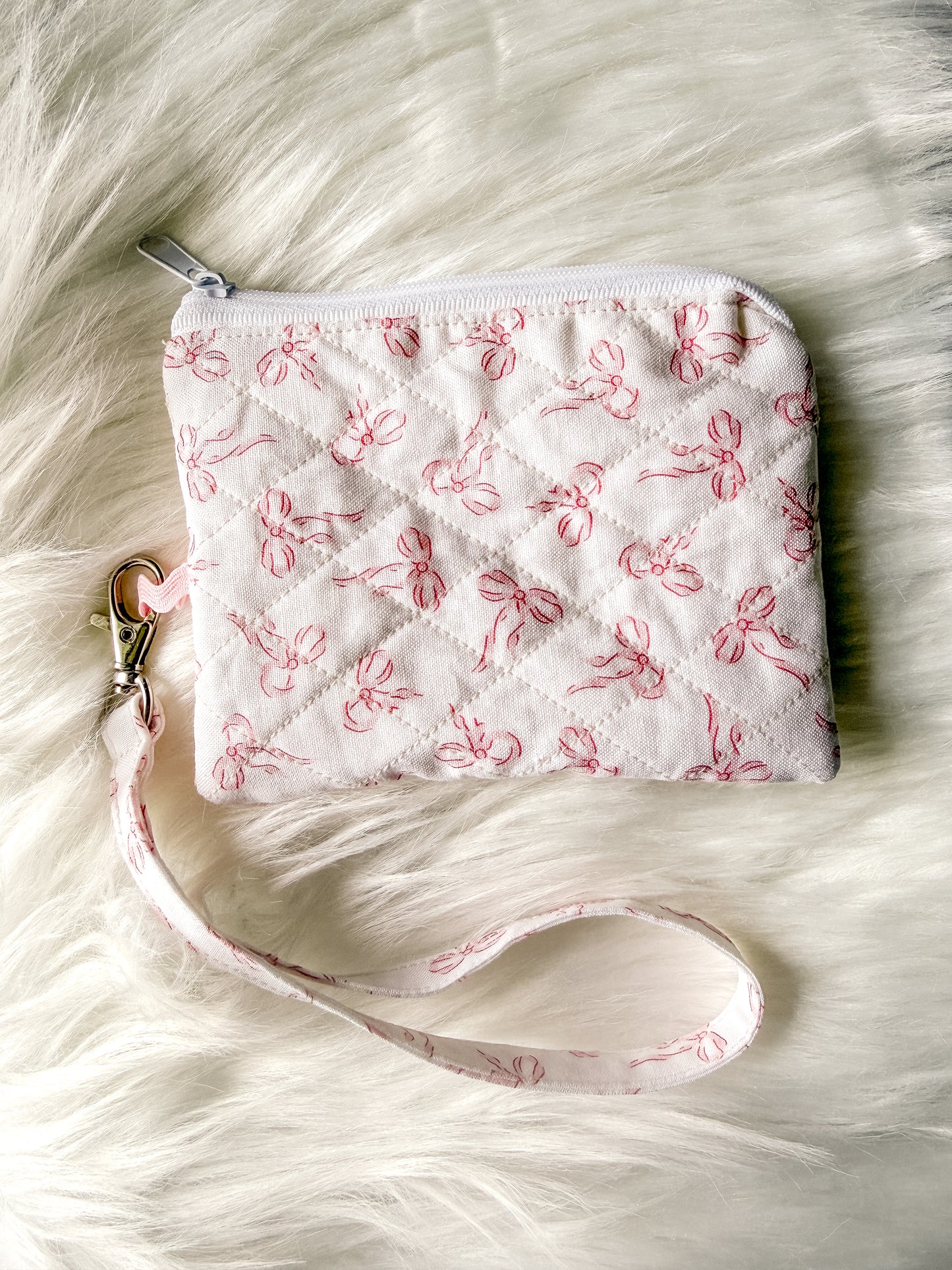 Pink Bow Zipper Pouch