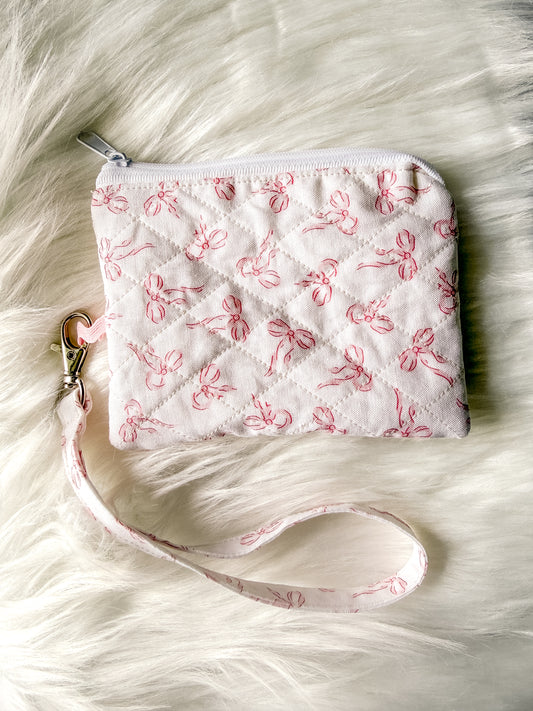 Pink Bow Zipper Pouch