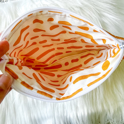 Orange Diamond Zipper Pouch