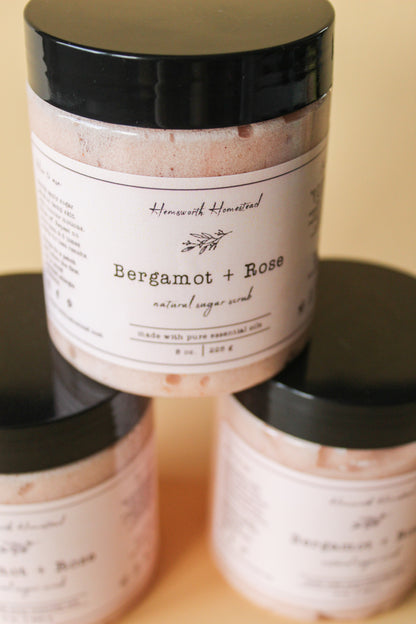 Bergamot + Rose Sugar Scrub