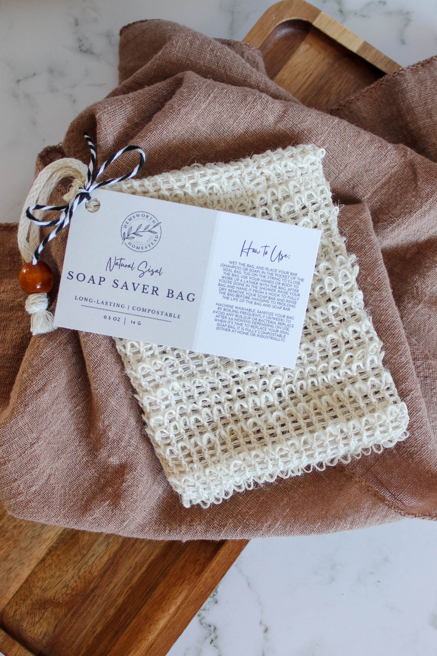 Natural Sisal Soap Saver Bag