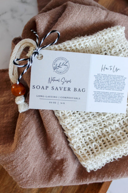 Natural Sisal Soap Saver Bag