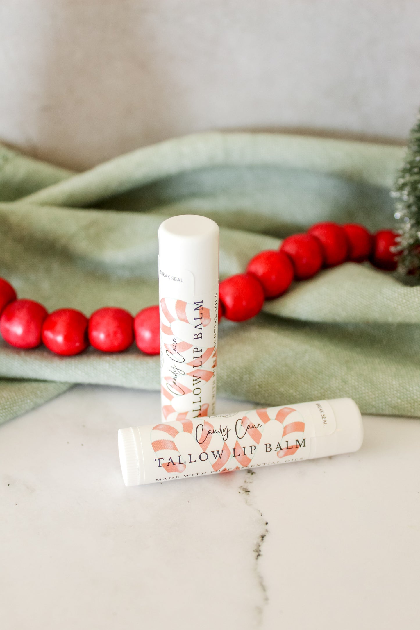 Candy Cane Tallow Lip Balm | Seasonal