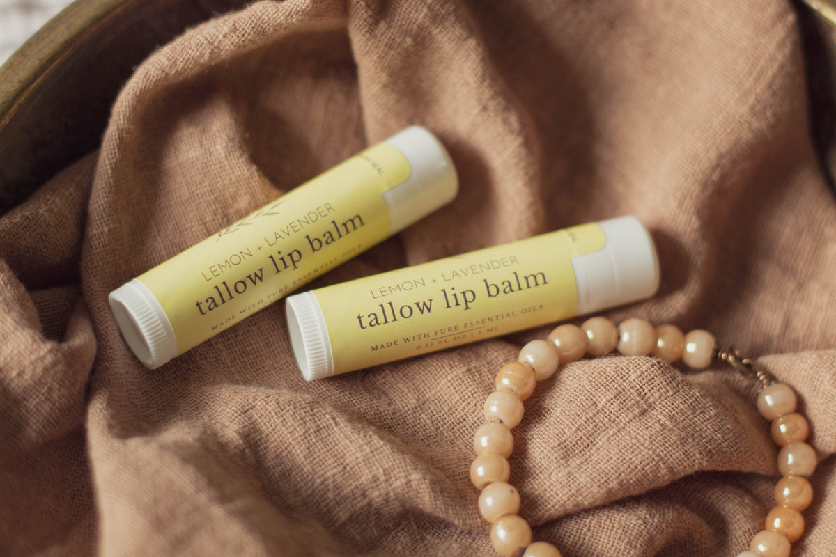 Tallow Lip Balm | Grass-Fed Balm for Dry Lips, 7 Scents